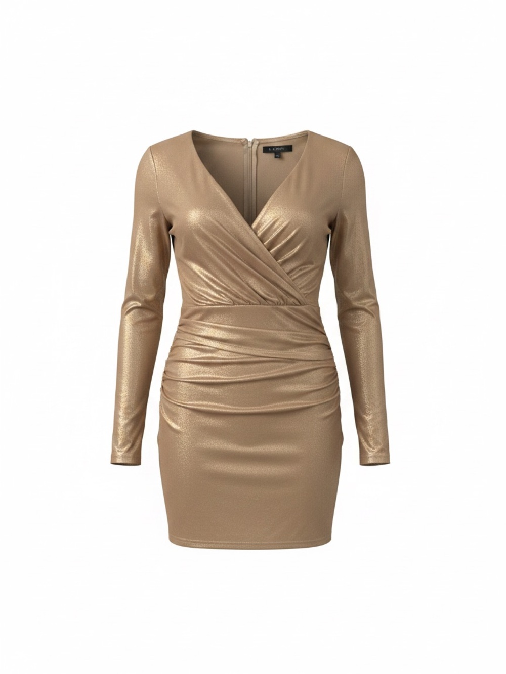 Lauren Ralph Lauren Metallic Beige Long Sleeve Dress